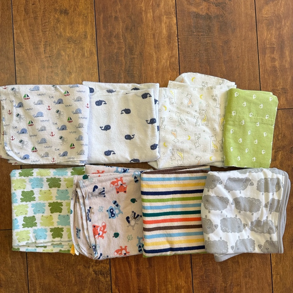 Kids' Assorted animal  Patterned receiving blankets